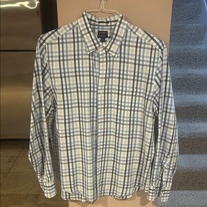 J. Crew Men's Checkered Shirt in Blue and White
